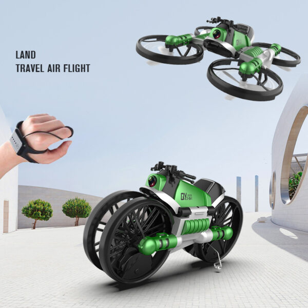 FPV RC Drone Motorcycle 2 in 1 Foldable Helicopter Camera 0.3MP