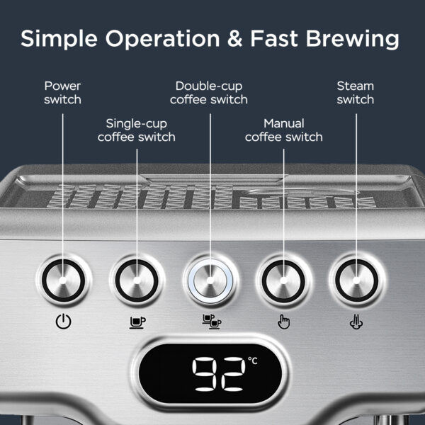 Geek Chef Espresso Machine, 20 Bar Espresso Machine With Milk Frothier - Image 5