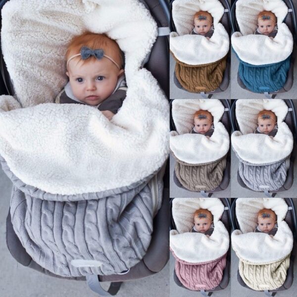 Baby Fleece-lined Wool Stroller Sleeping Bag